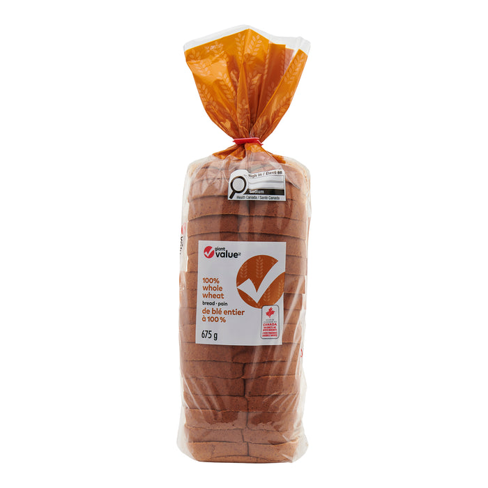 Pain blanc de blé entier, tranché, Giant Value - 675 g