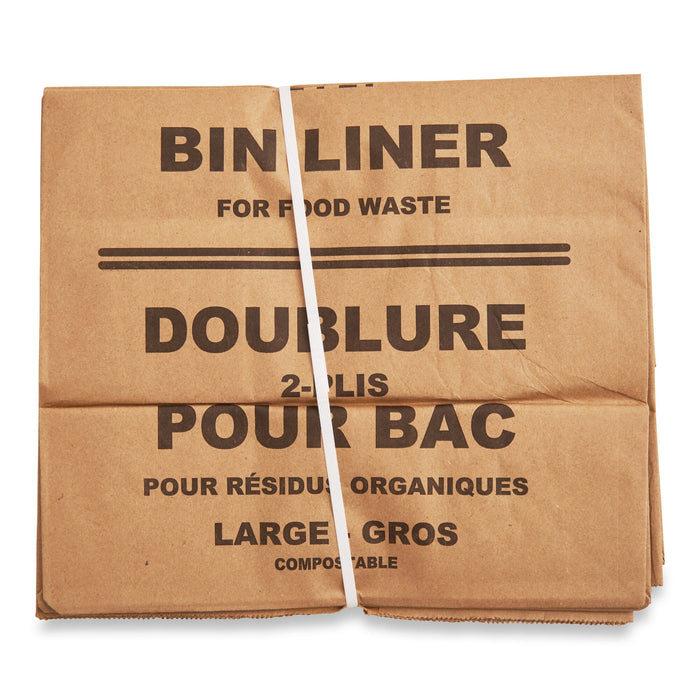 Bag to Earth 2-Ply Bin Liner Food Waste Bag, Large, Brown