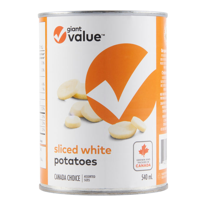 Pommes de terre blanches tranchées Giant Value, 540 ml