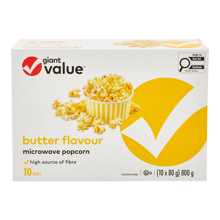 Maïs à éclater au beurre Giant Value, emb. de 10, 800 g