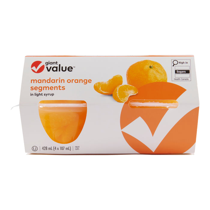Giant Value Mandarin Oranges in Light Syrup, 4-Pack