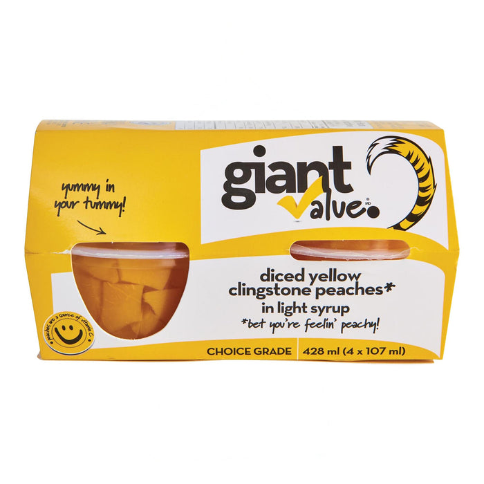 Giant Value Diced Peaches in Light Syrup, 4-Pack