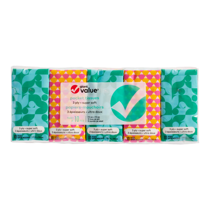 Giant Value Tissue Pocket Packs - 10pk.