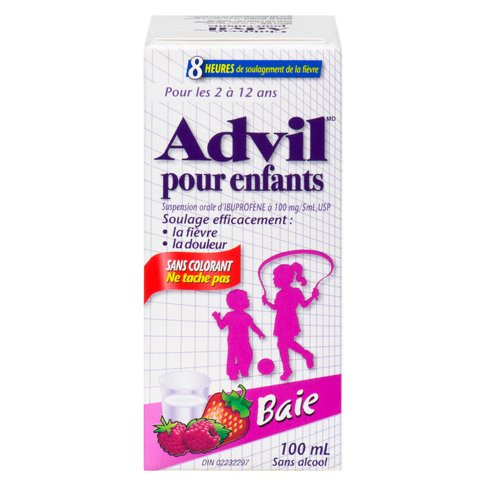Children's Advil Ibuprofen Berry Oral Suspension USP 100 mg/5 ml - 100ml