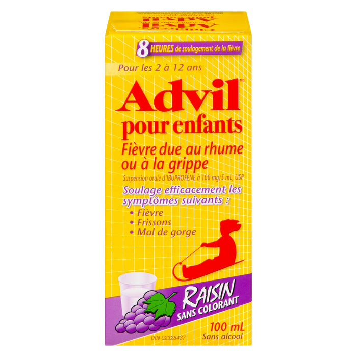 Children's Advil Fever Colds & Flu Ibuprofen Grape Oral Suspension USP 100mg/5 ml - 100ml