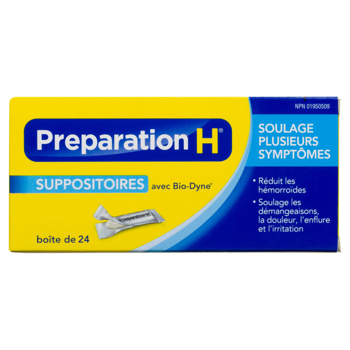 Preparation H Suppositories with Bio-Dyne - 24 Tablets