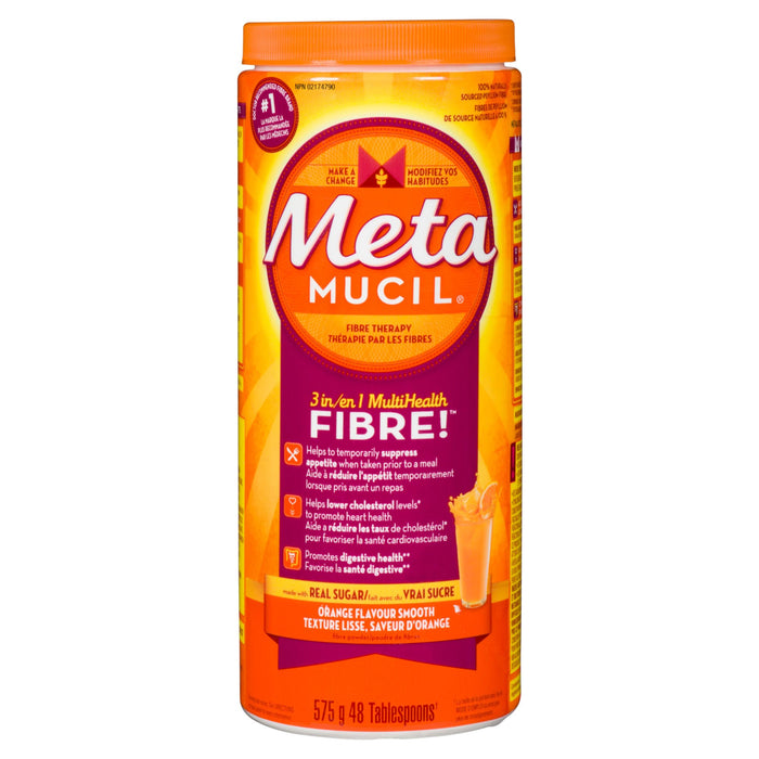 Metamucil Fibre Therapy Orange Flavour Smooth Fibre Powder, 575-g