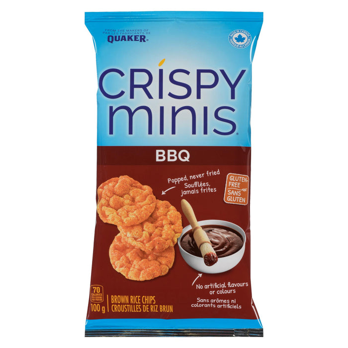 Quaker Crispy Minis Brown Rice Chips BBQ, 100-g