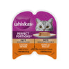 Nourriture humide pour chats adultes WHISKAS PERFECT PORTIONS pâté, repas au poulet, barquette de 75 g