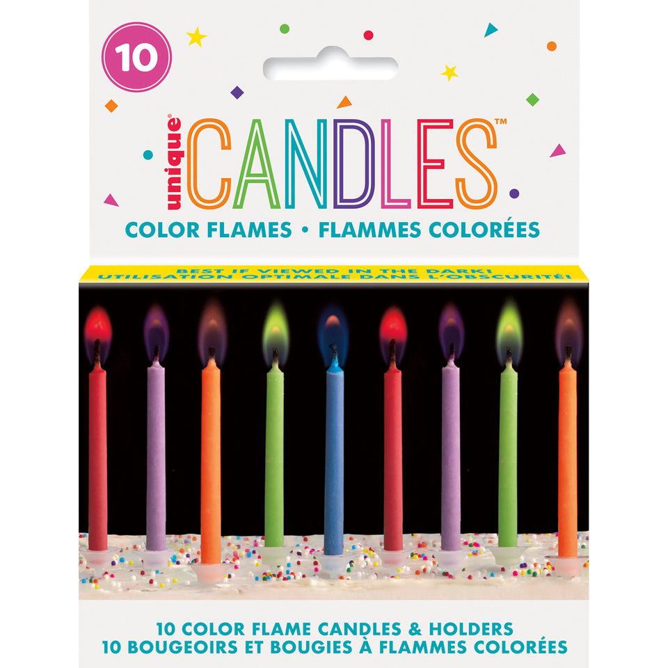 Unique Colour Flame Candles, 10Pack Giant Tiger