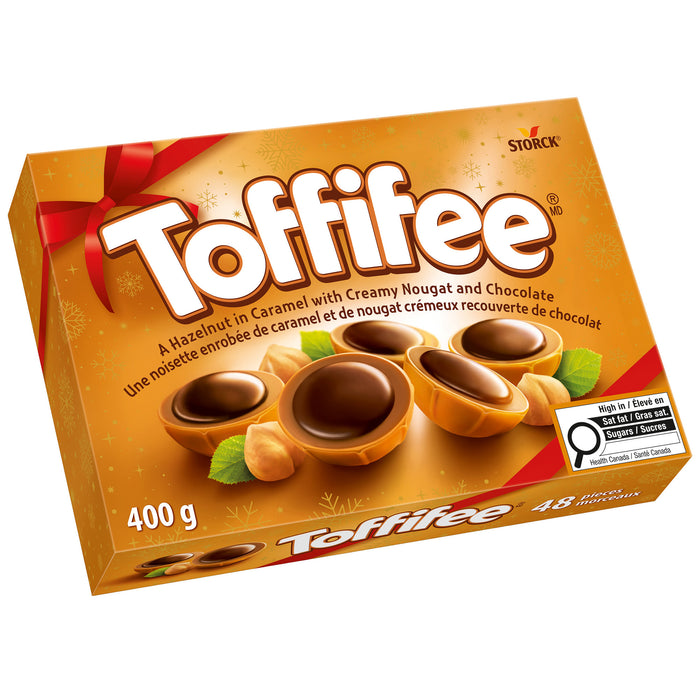 Noisette Toffifee enrobée de caramel et de nougat crémeux recouverte de chocolat, 400 g