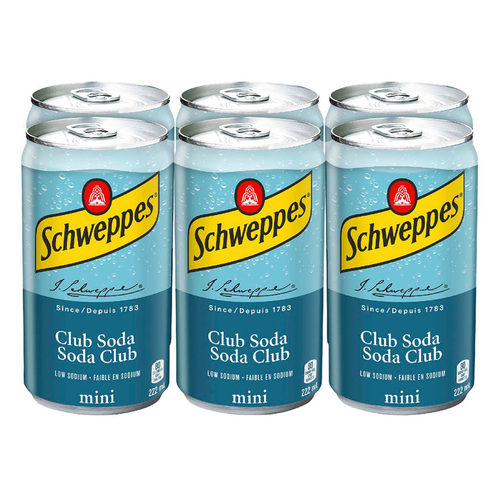 Schweppes Club Soda, 6-Pack, 222 mL