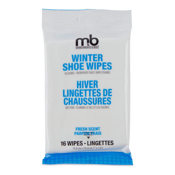 MONEYSWORTH & BEST Winter Shoe Wipes, 16-Pack