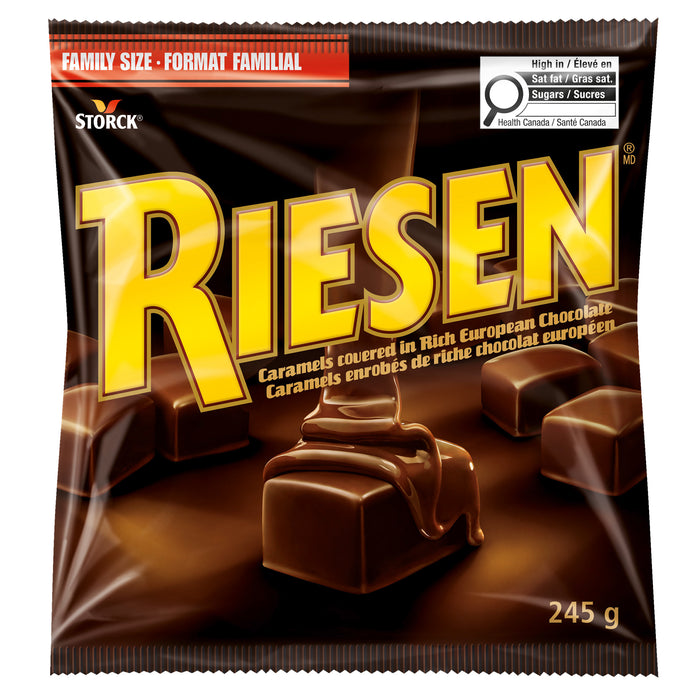 Riesen Caramels Enrobés de Riche Chocolat Européen Format Familial, 245 g