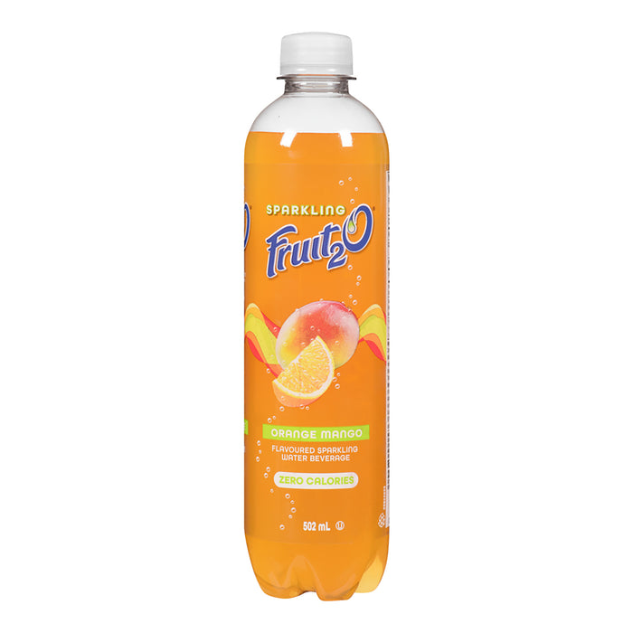 Fruit₂O Flavoured Sparkling Water Beverage Orange Mango, 502 ml