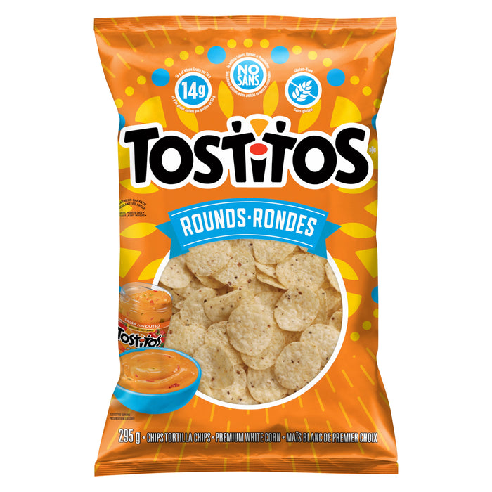 Tostitos Rounds Premium White Corn Tortilla Chips, 295-g