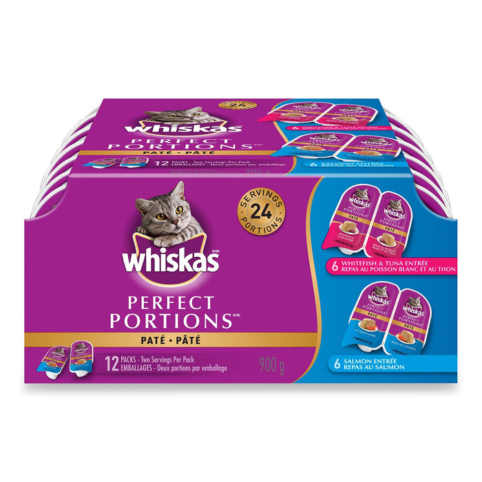 Whiskas Perfect Portions Nourriture de Qualité pour Chats Pâté, emb. de 12, 900 g