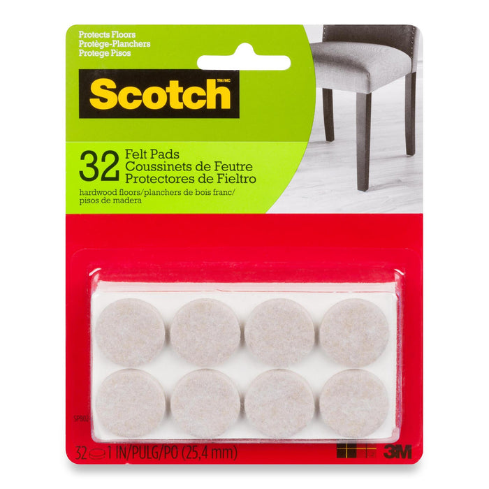 Scotch Round Felt Pads - 32pk.