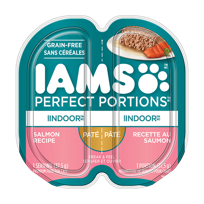 Nourriture humide pour chats d’intérieur IAMS Perfect Portions Pâté recette au saumon 75 g