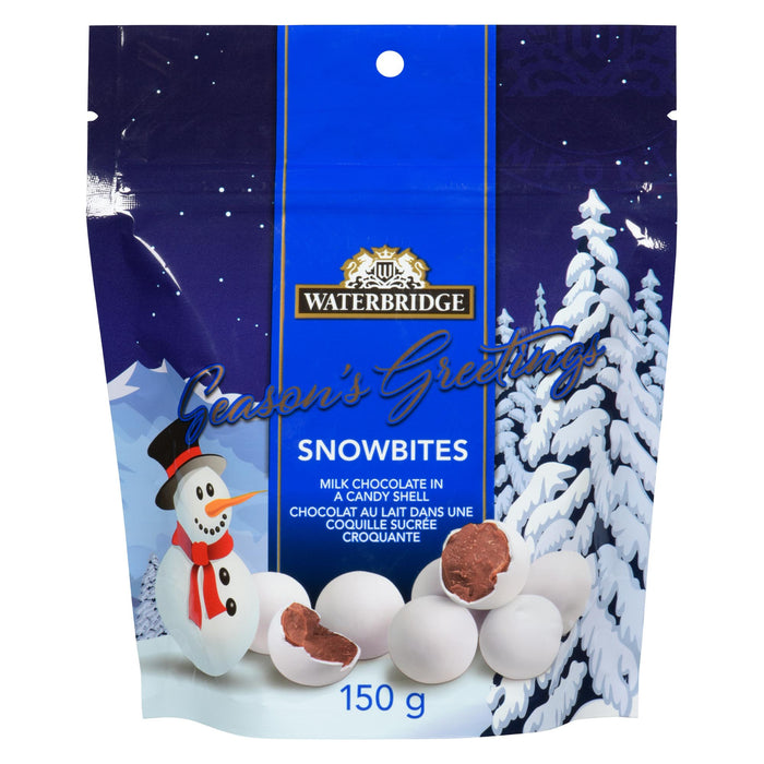 Waterbridge Season's Greetings Milk Chocolate in a Candy Shell Snowbites, 150-g