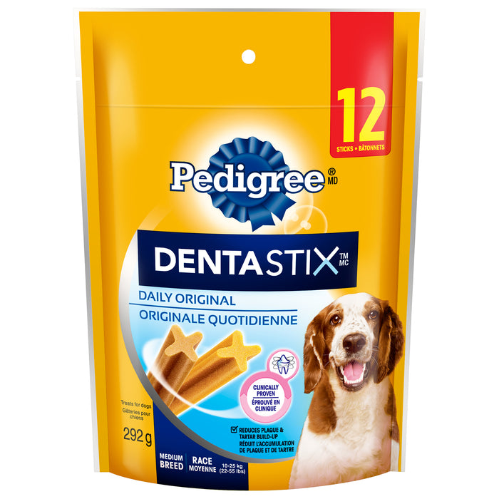 PEDIGREE DENTASTIX Oral Care Medium Breed Dog Treats, 12 Sticks, 292 g