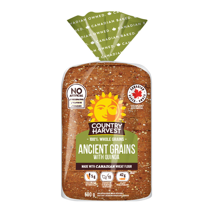 Country Harvest 100% Whole Grain Bread with Seeds Ancient Grains with Quinoa, 600 g