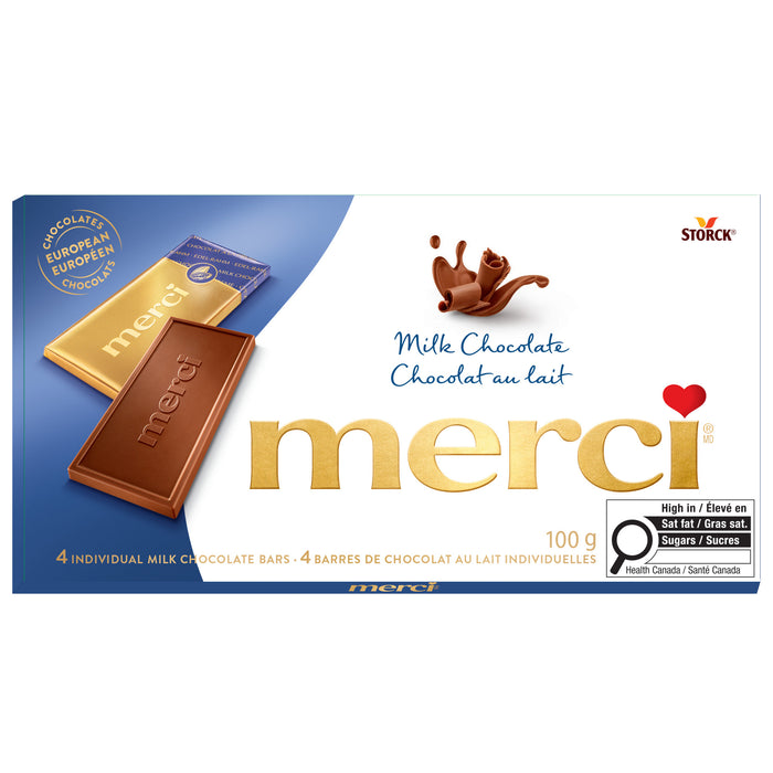 merci Chocolat au Lait Barres, emb de 4, 100 g
