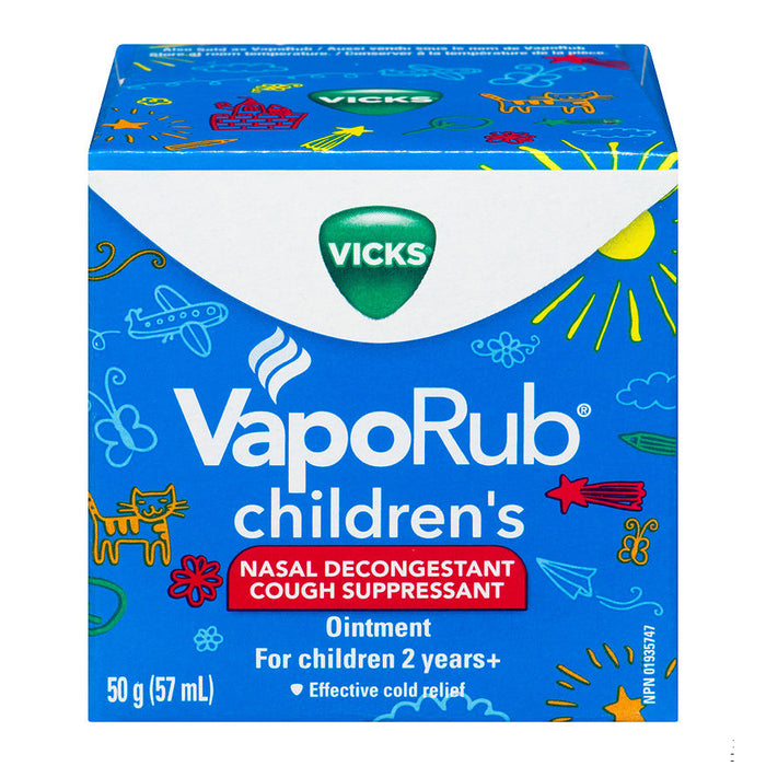 Décongestionnant nasal et antitussif VapoRub pour enfants Vicks – 50 g