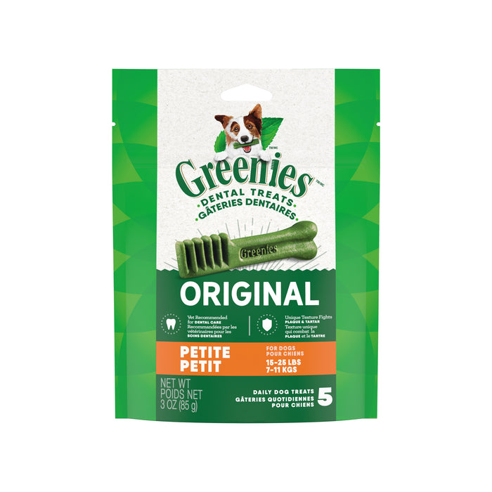 Gâteries dentaires pour chiens adultes GREENIES Original petit format, 5 gâteries, 85 g