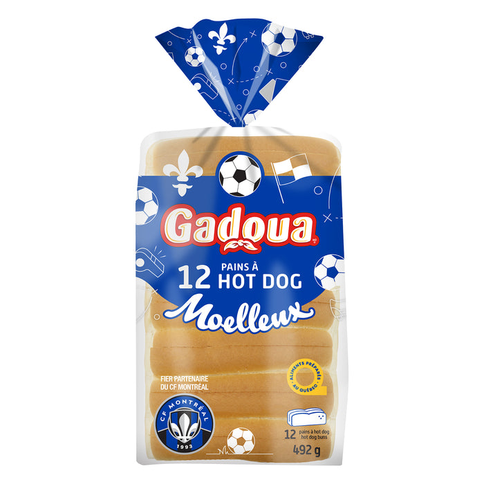 Gadoua Moelleux Hot Dog Buns, 12-Pack