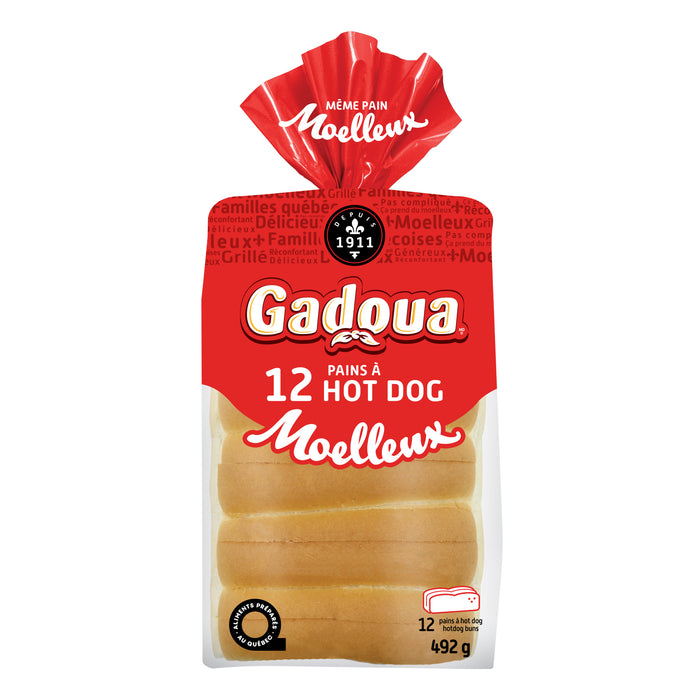 Gadoua Moelleux Pains à Hot Dog, emb de 12