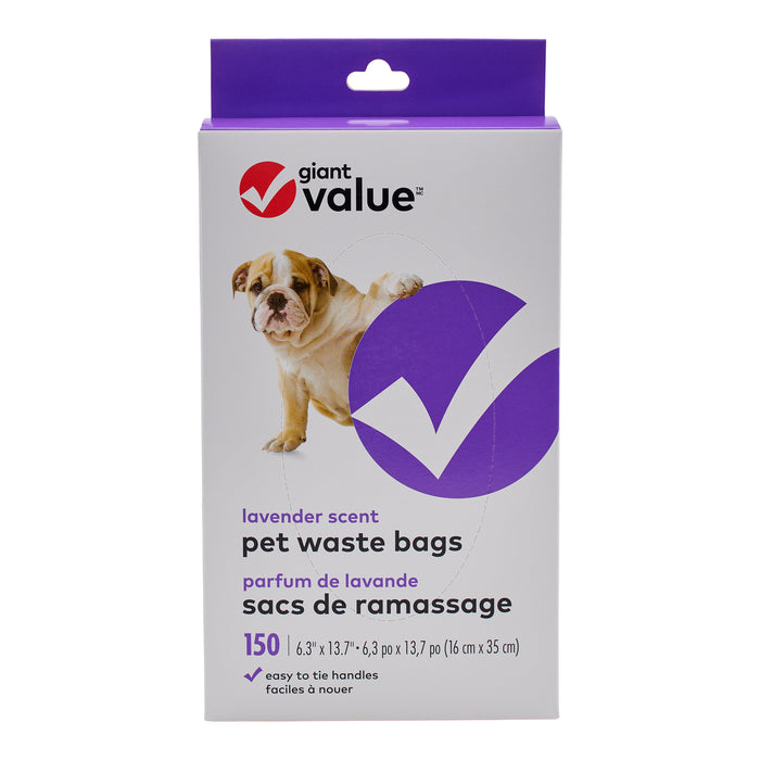 Sacs de ramassage parfumés à la lavande Giant Value - emb. de 150