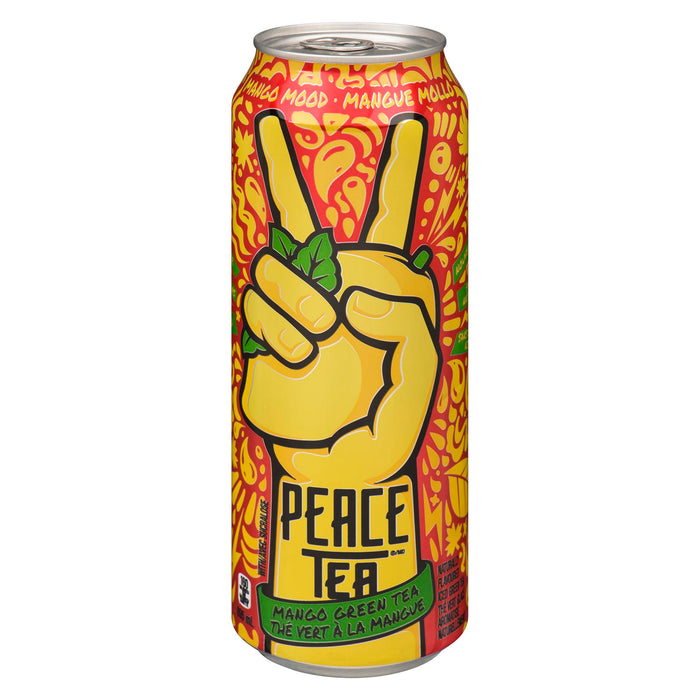 Peace Tea Thé Vert Glacé Aromatisé Naturellement Thé Vert à la Mangue, 695 ml