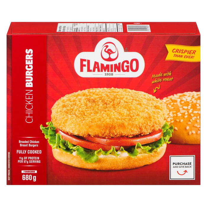 Flamingo Chicken Burgers, 7-Pack, 680-g