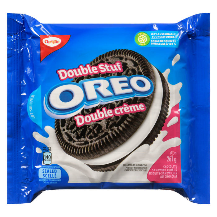 Biscuits-sandwichs au chocolat Double crème Oreo de Christie - 261 g