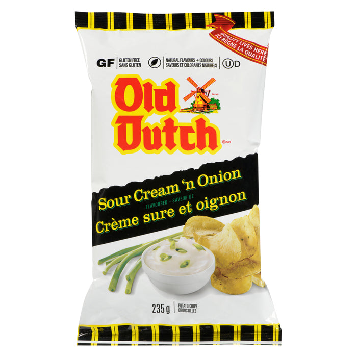 Old Dutch Croustilles Saveur de Crème Sure et Oignon, 235 g