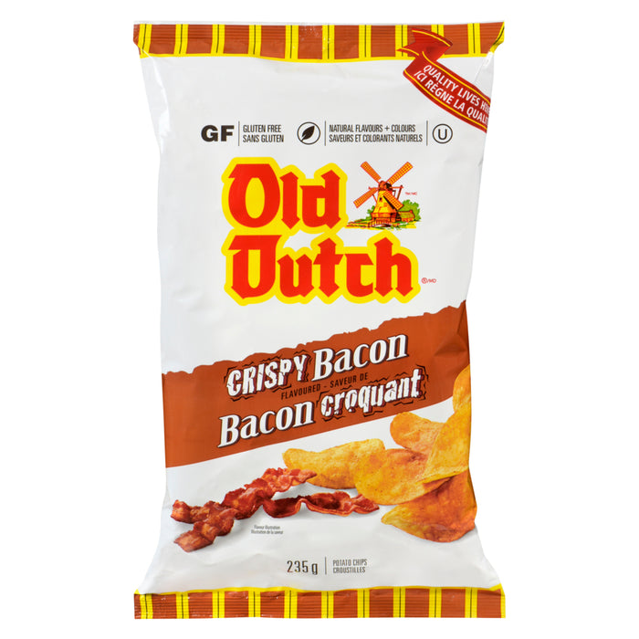 Old Dutch Crispy Bacon Flavoured Potato Chips, 235-g