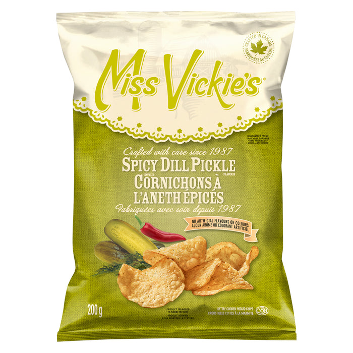 Miss Vickie's Spicy Dill Pickle Kettle Chips, 200-g