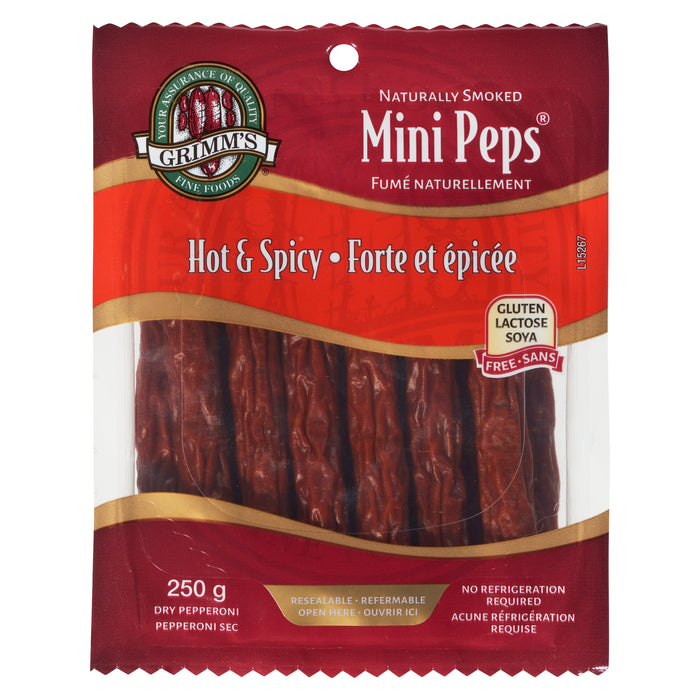 Grimm's Fine Foods Mini Peps Dry Pepperoni Hot & Spicy 250 g