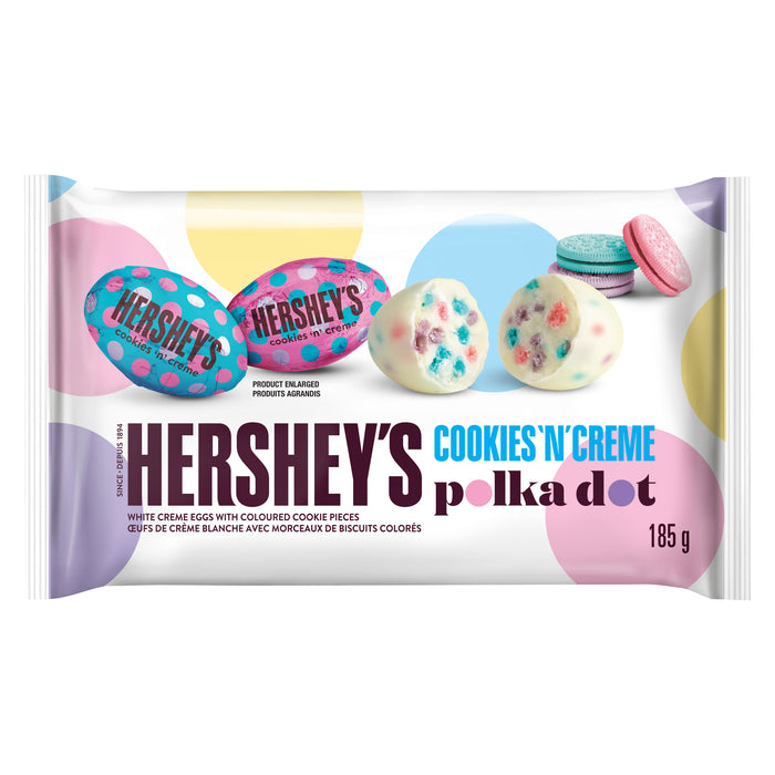 Hershey's Œufs de Crème Blanche avec Morceaux de Biscuits Colorés Cookies 'n' Creme Polka Dot 185 g