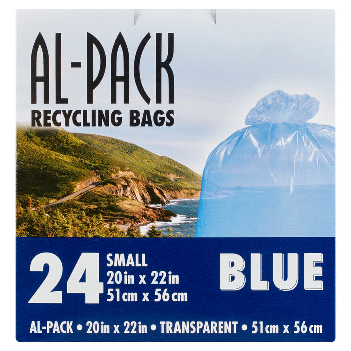Al-Pack 24 Recycling Bags Small Transparent Blue
