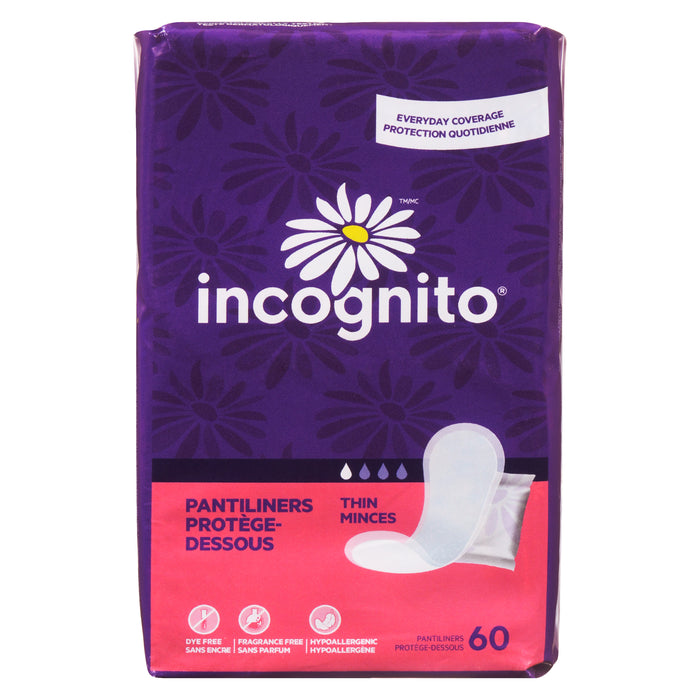 Incognito Regular Panty-Liners, 60-Pack