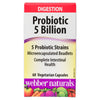 Webber Naturals Digestion Probiotique 5 milliards 5 Souches Probiotiques Capsules Végétarienne, Emballage de 60