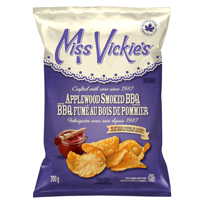 Miss Vickie's Applewood Smoked BBQ Kettle Cooked Potato Chips - 200g