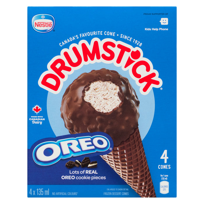 Drumstick Oreo Frozen Dessert Cones, 4-Pack, 135-mL