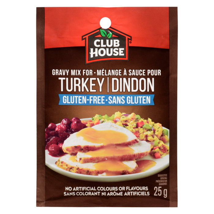 Club House Mélange à Sauce pour Dindon Moins de Sel, 25 g