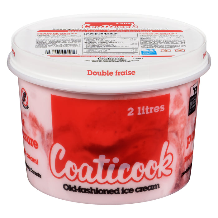 Crème glacée Coaticook double fraise, 2 L