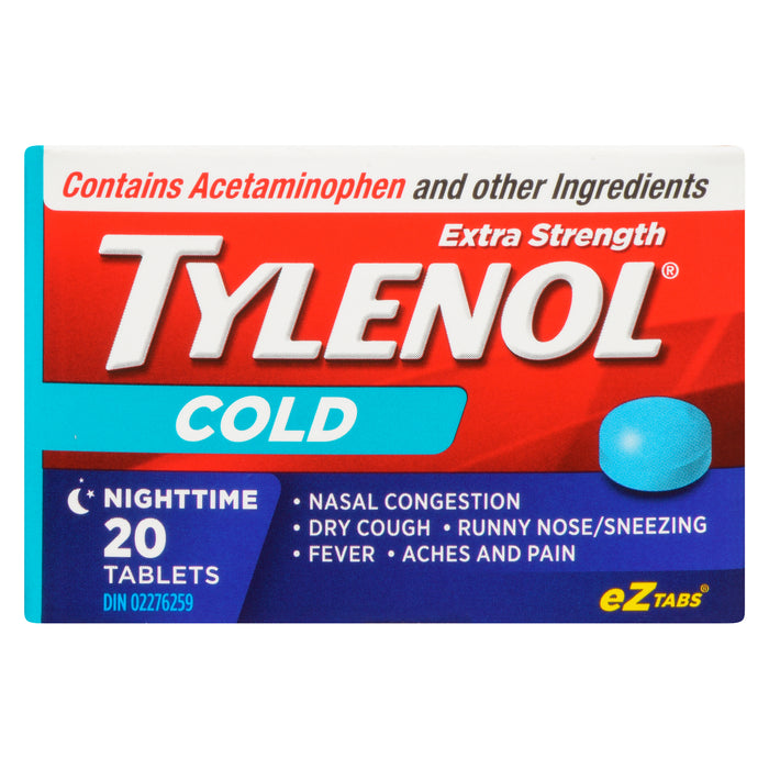 Tylenol Cold Nighttime Extra Strength Tablets, 20-Pack