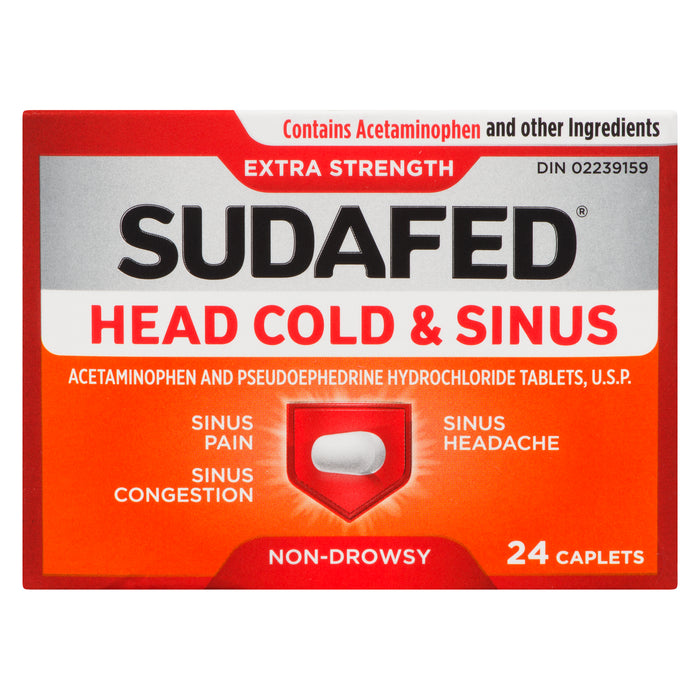 Sudafed rhume de cerveau et sinus extra-puissant - 24 comprimés