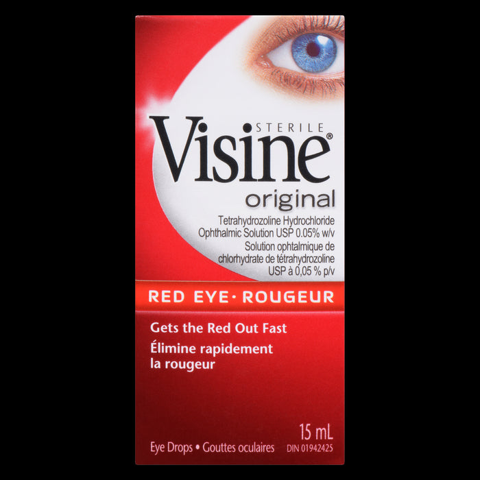 Visine Sterile Eye Drops Original Red Eye, 15-ml